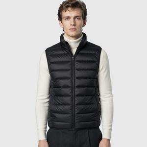 Men's Lightweight Sleeveless Zip Gilet Black Canvas
