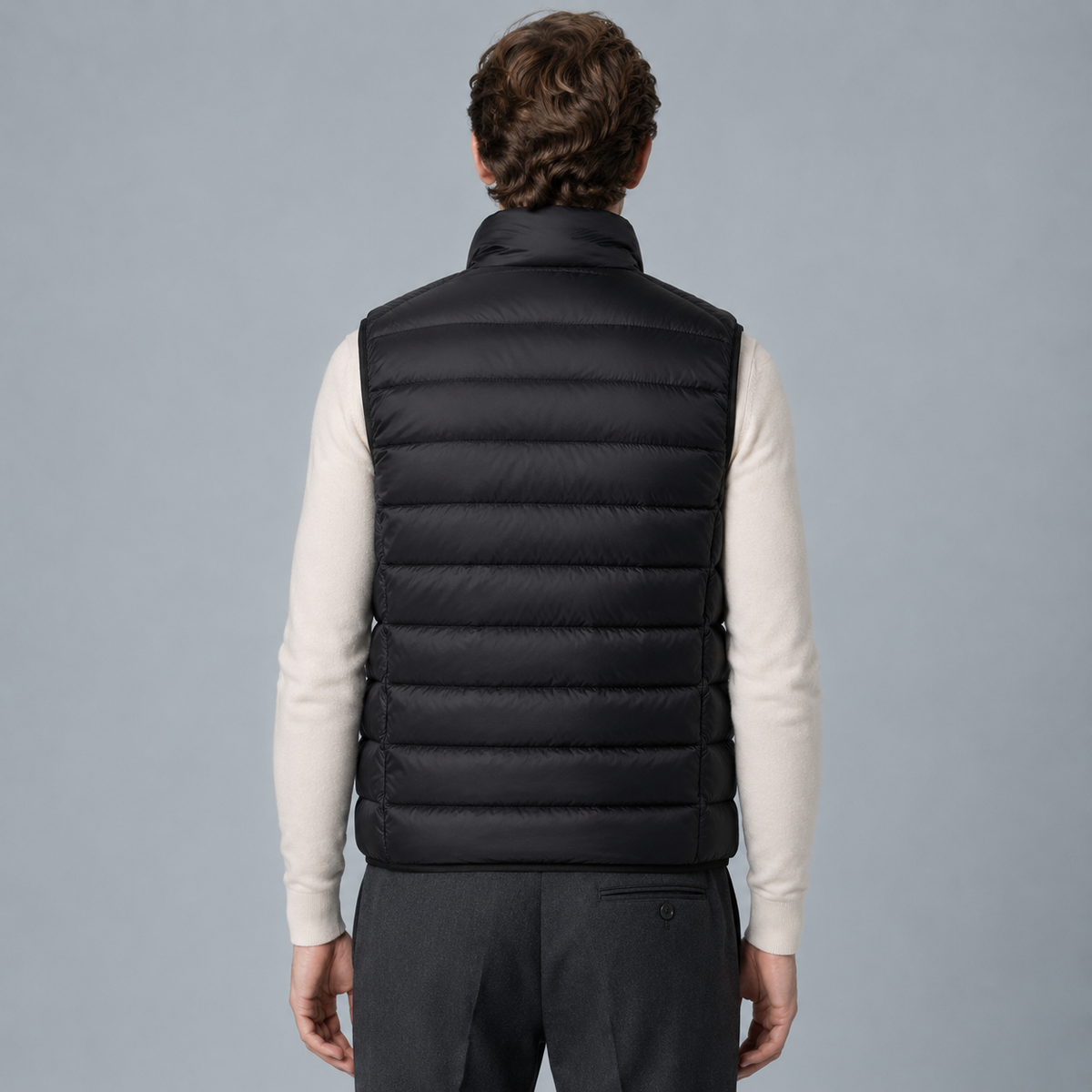 Men's Lightweight Sleeveless Zip Gilet Black Canvas