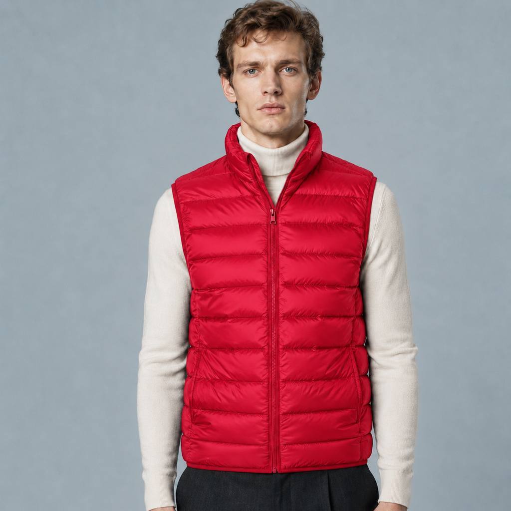 Men's Lightweight Sleeveless Zip Gilet Black Canvas
