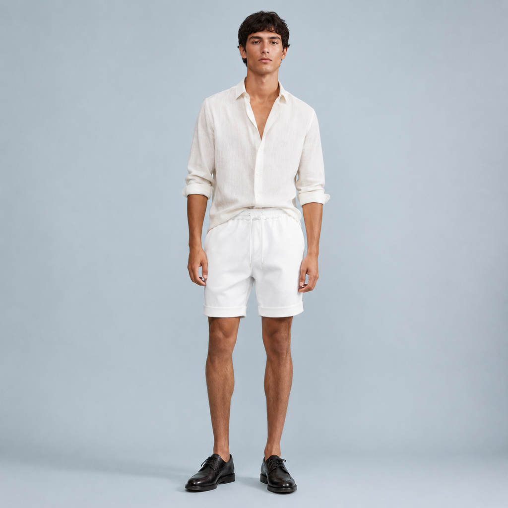 Men's Lightweight Solid Colour Shorts Black Canvas