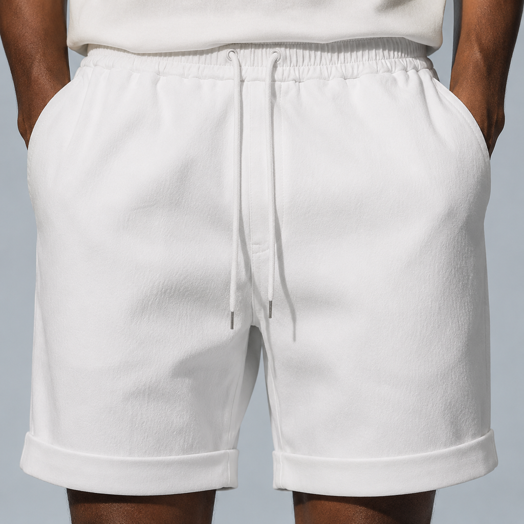 Men's Lightweight Solid Colour Shorts Black Canvas