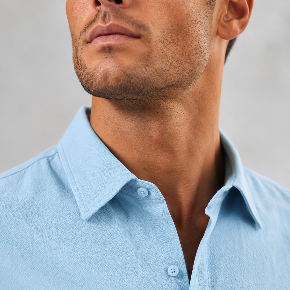 Men's Linen Cotton Loose Lapel Shirt Black Canvas