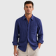 Men's Linen Cotton Loose Lapel Shirt Black Canvas