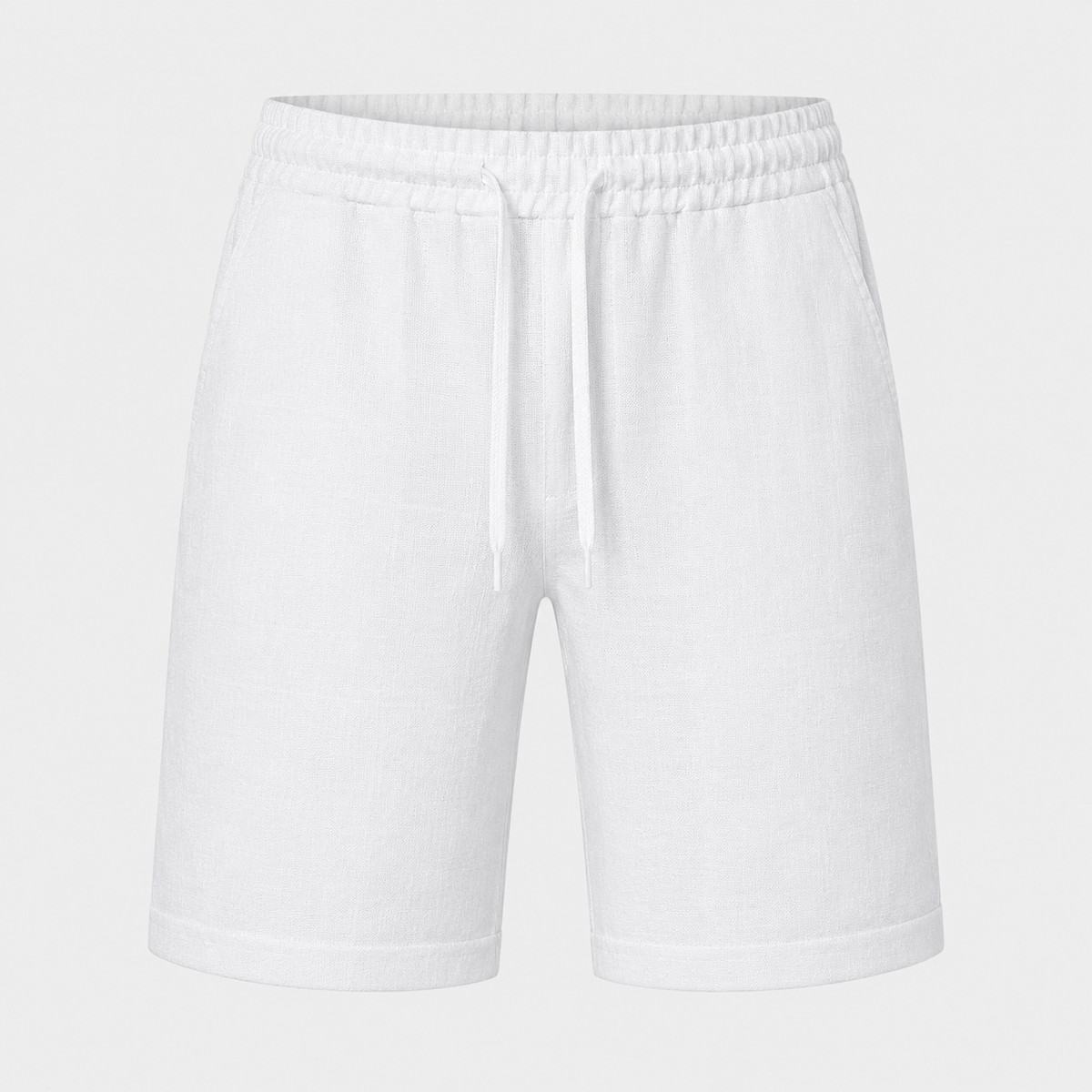 Men's Linen Cotton Loose Shorts Black Canvas