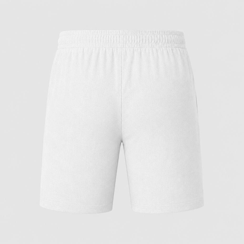 Men's Linen Drawstring Shorts Relaxed Fit Black Canvas