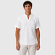 Men's Linen Stand Collar Shirt Black Canvas