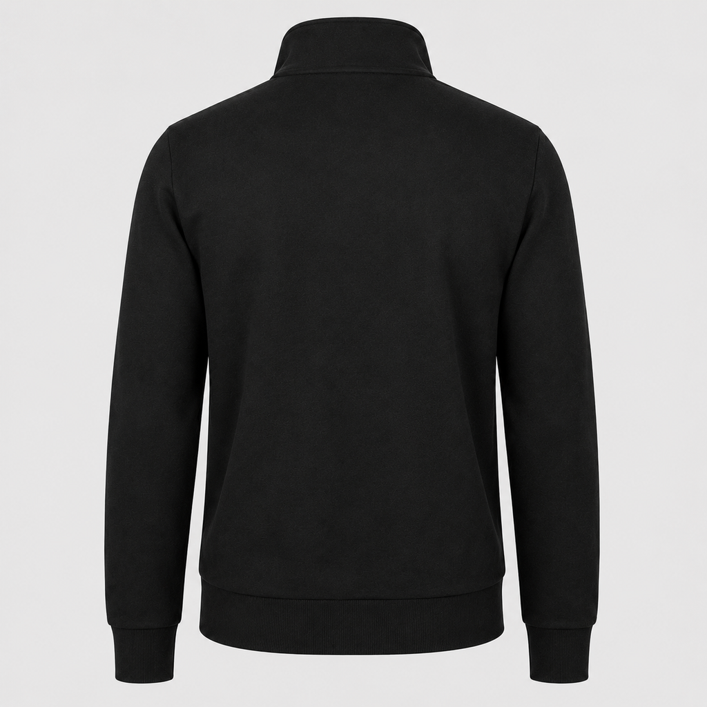 Men's Long Sleeve Zip-Up Jacket Black Canvas