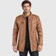 Men's Longline Faux Leather Biker Jacket