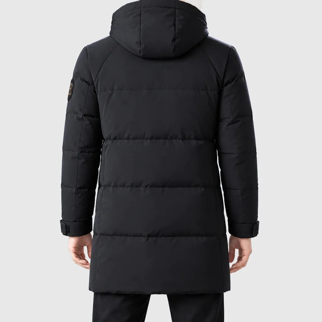 Men's Longline White Duck Down Puffer Coat
