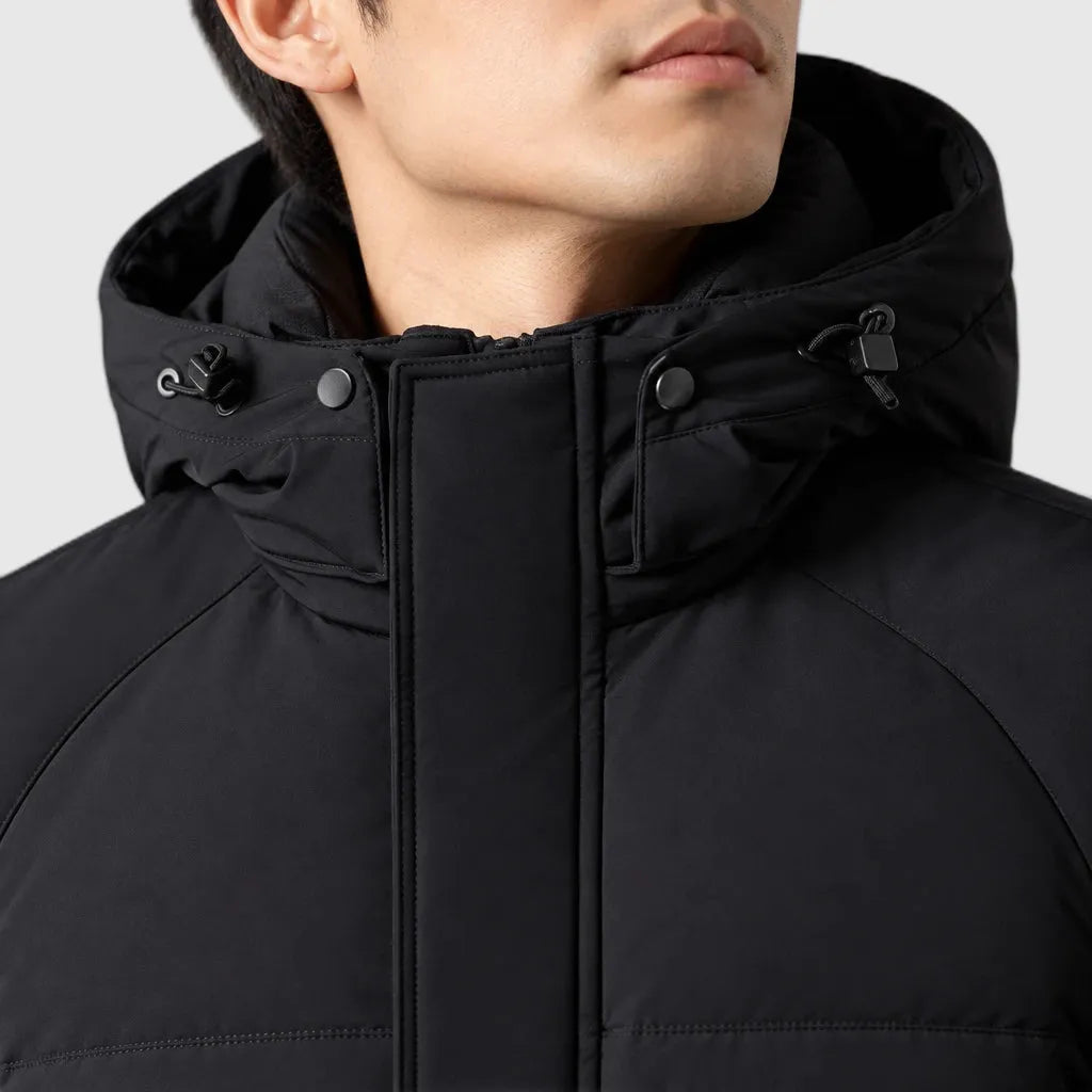 Men's Longline White Duck Down Puffer Coat