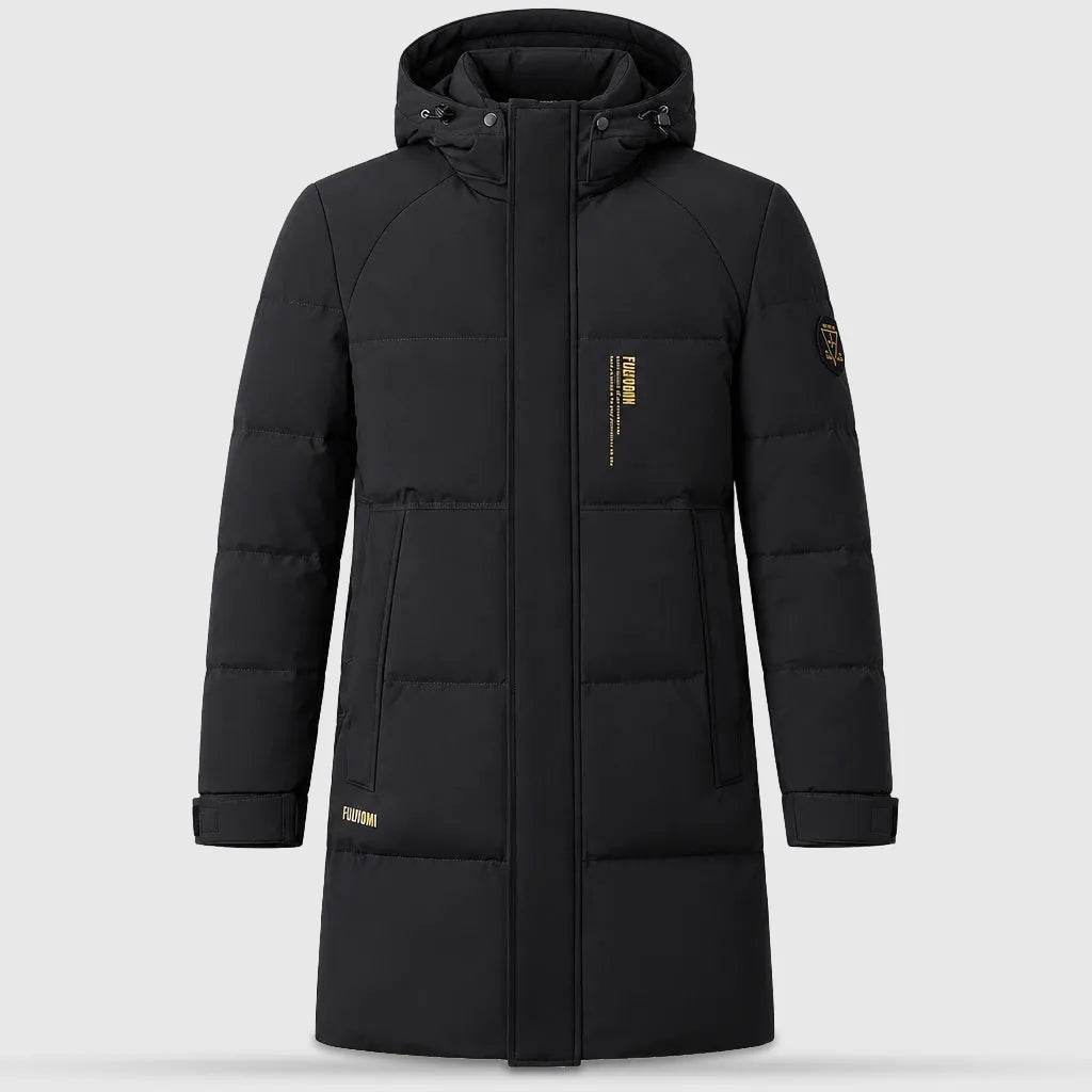 Men's Longline White Duck Down Puffer Coat