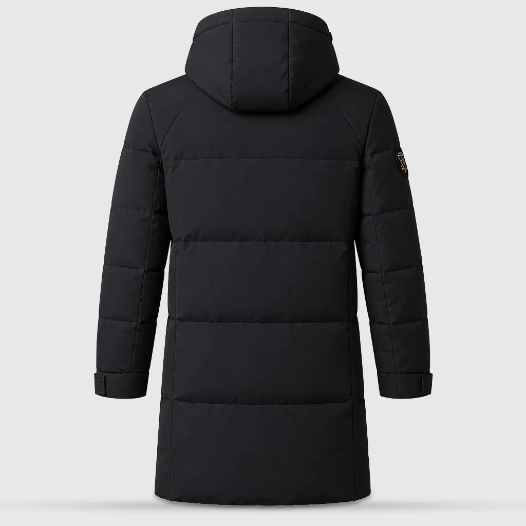 Men's Longline White Duck Down Puffer Coat