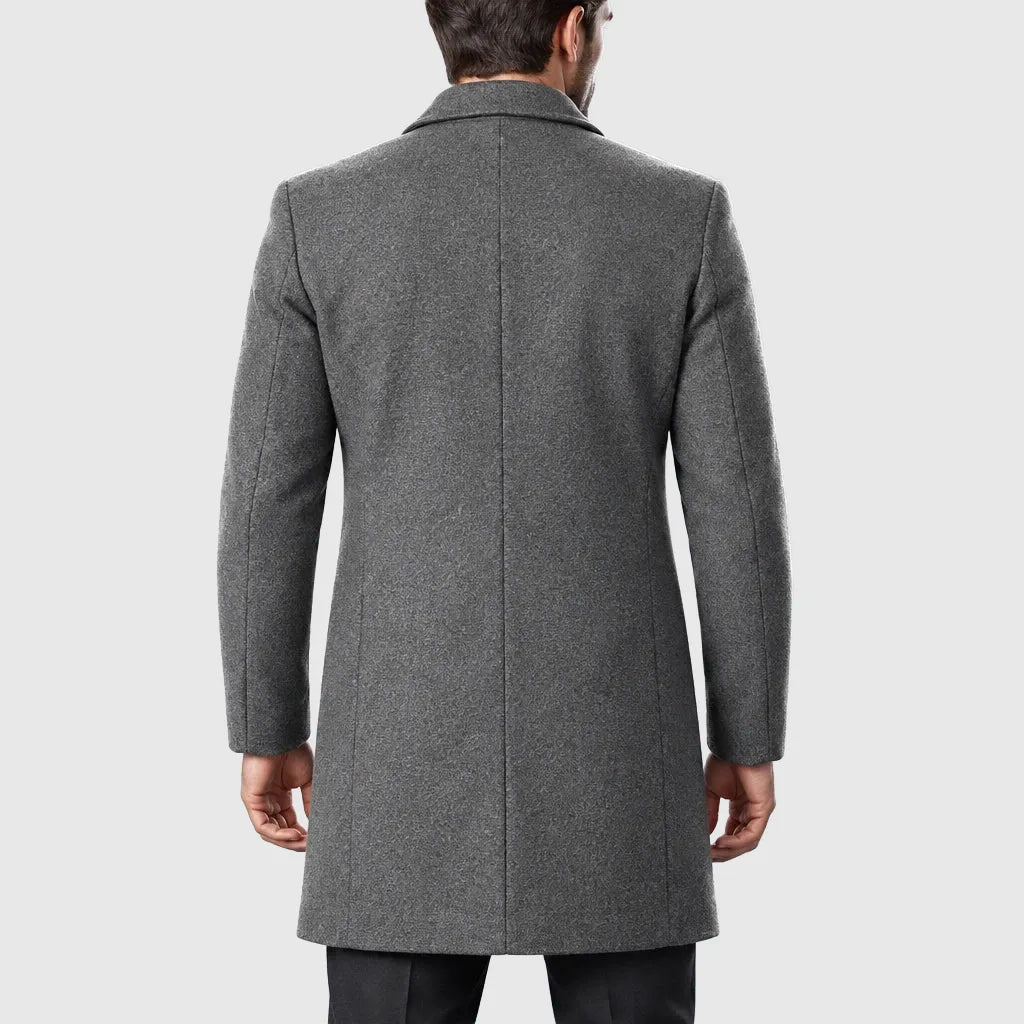 Men's Longline Wool Business Coat