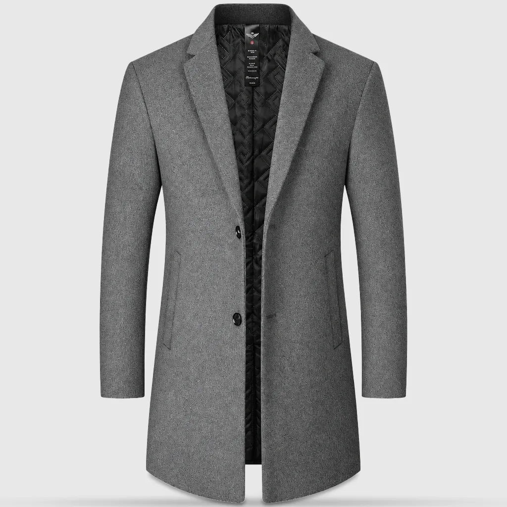 Men's Longline Wool Business Coat