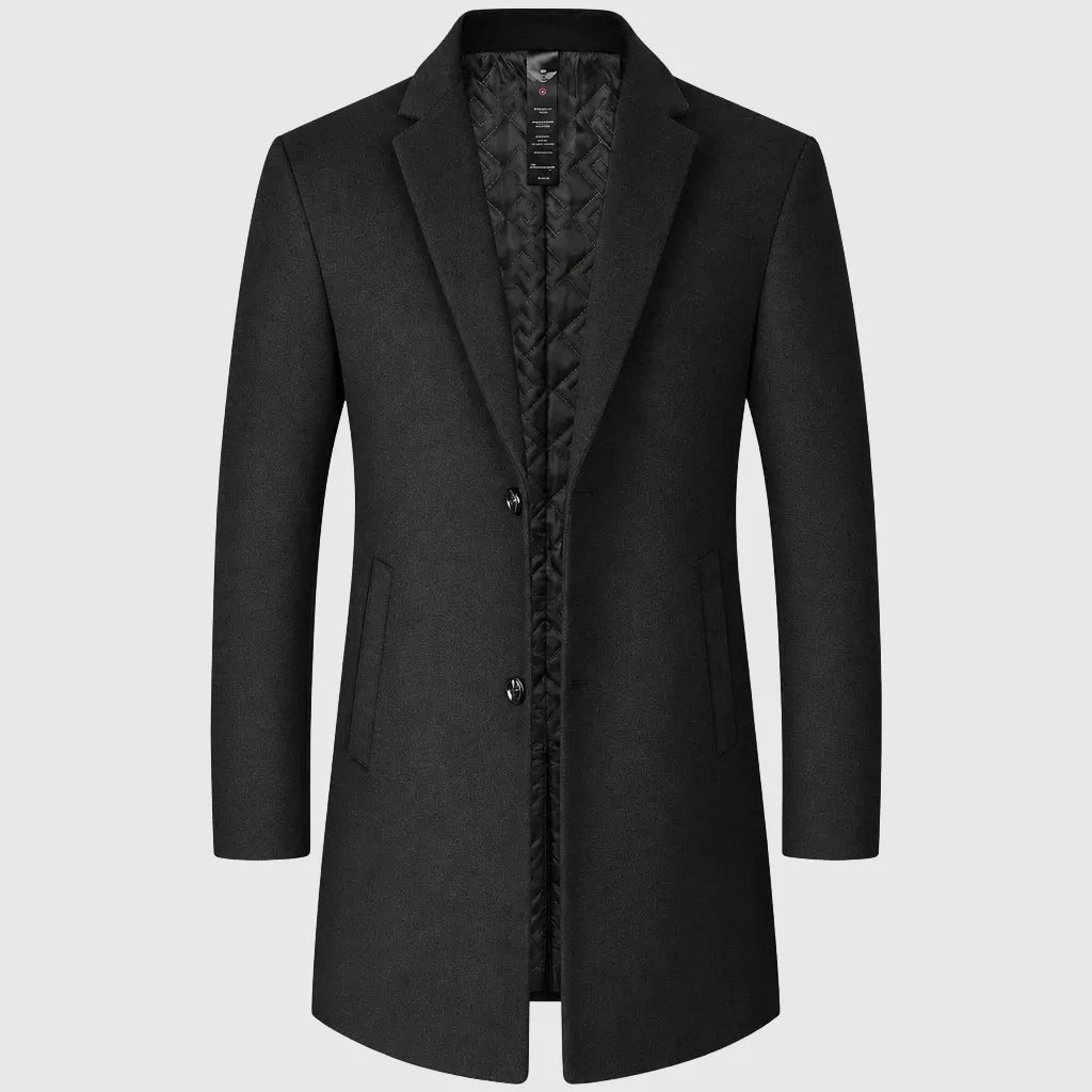 Men's Longline Wool Business Coat