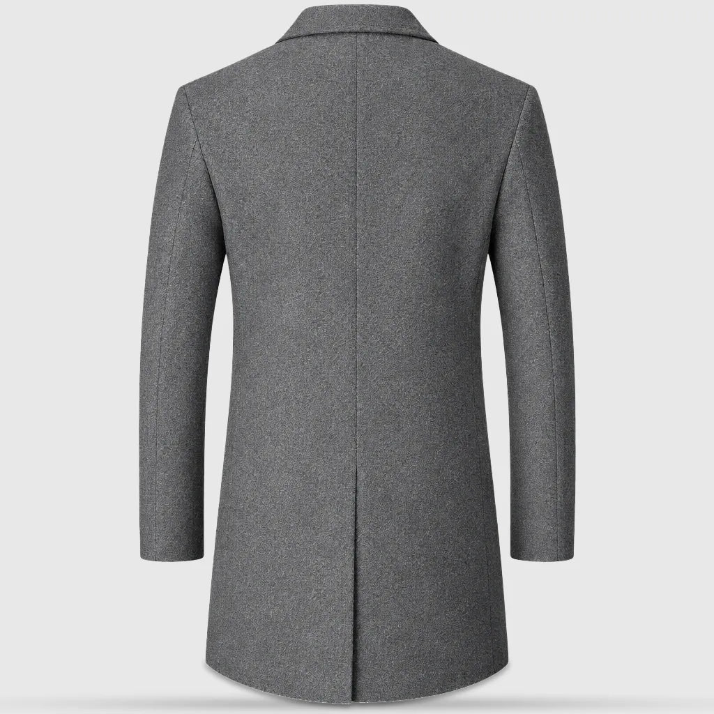 Men's Longline Wool Business Coat