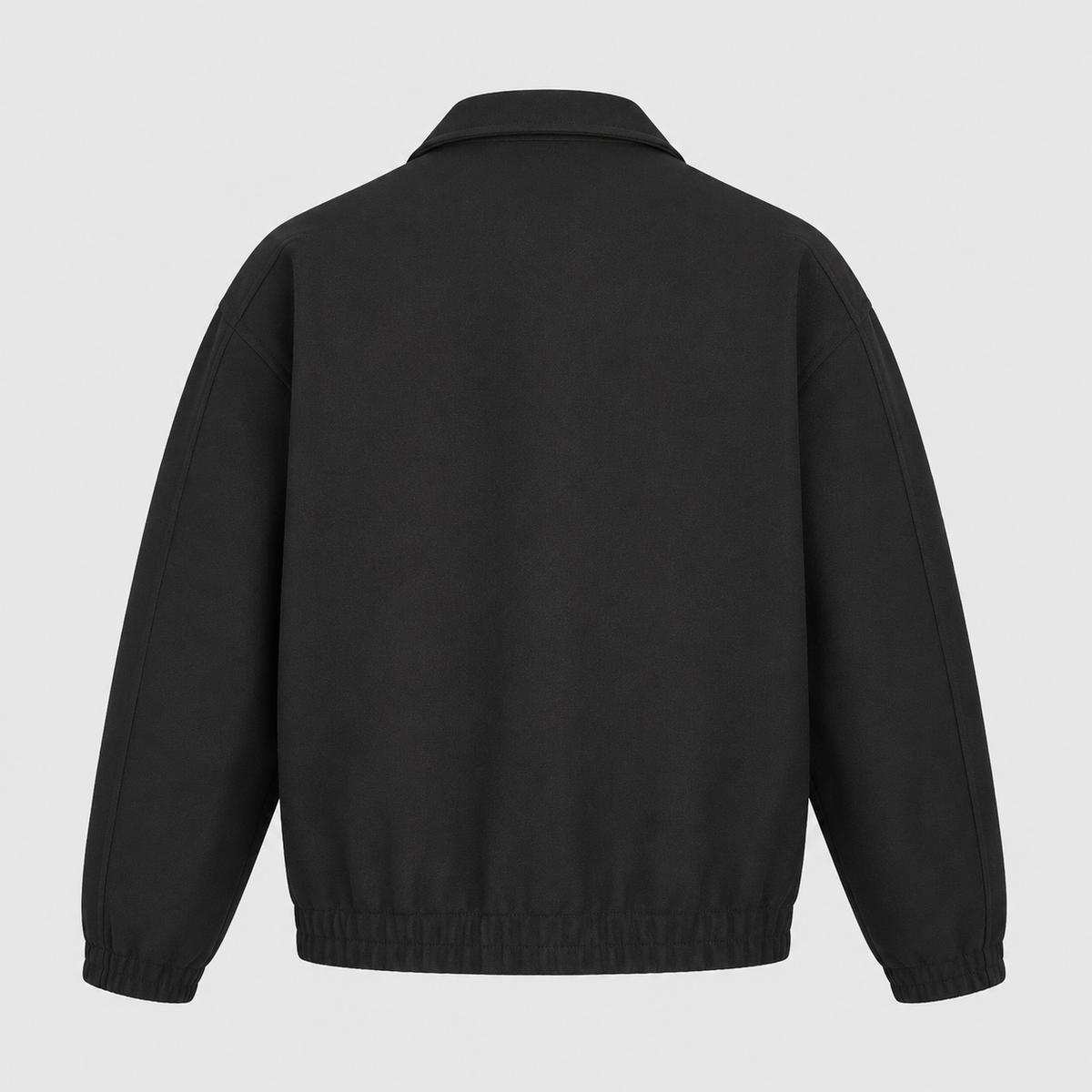 Men's Multi-Pocket Windbreaker Jacket Black Canvas