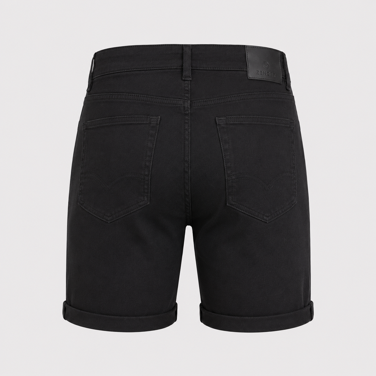Men's Oversized Stretch Cotton Shorts Black Canvas