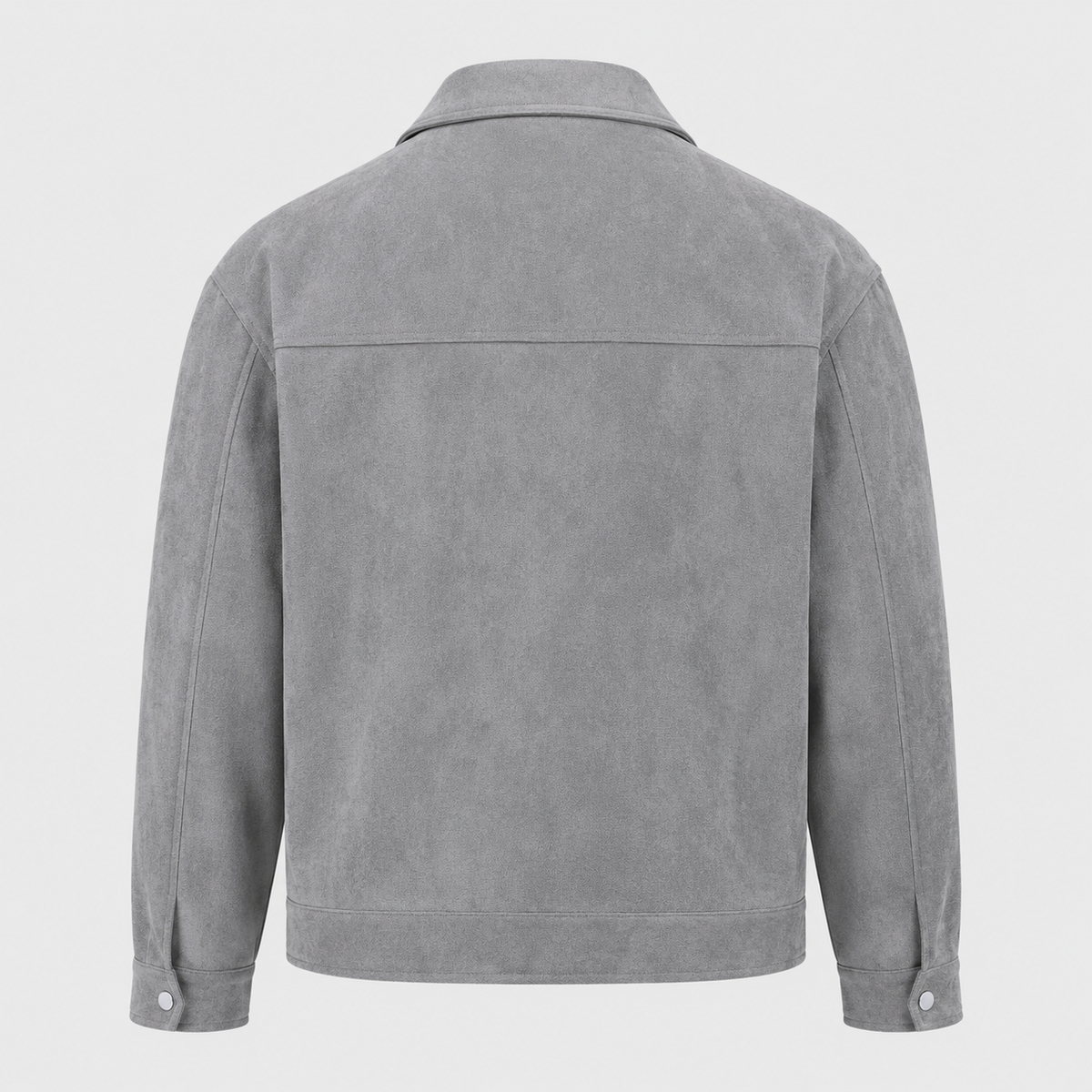 Men's Oversized Suede Zip Jacket Black Canvas