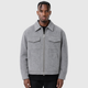 Men's Oversized Suede Zip Jacket Black Canvas