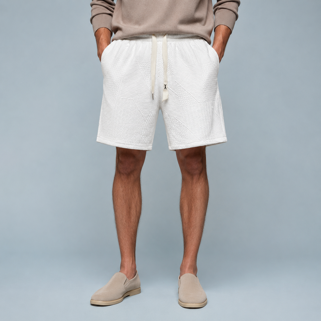 Men's Pattern Minimalist Sweat Shorts Black Canvas