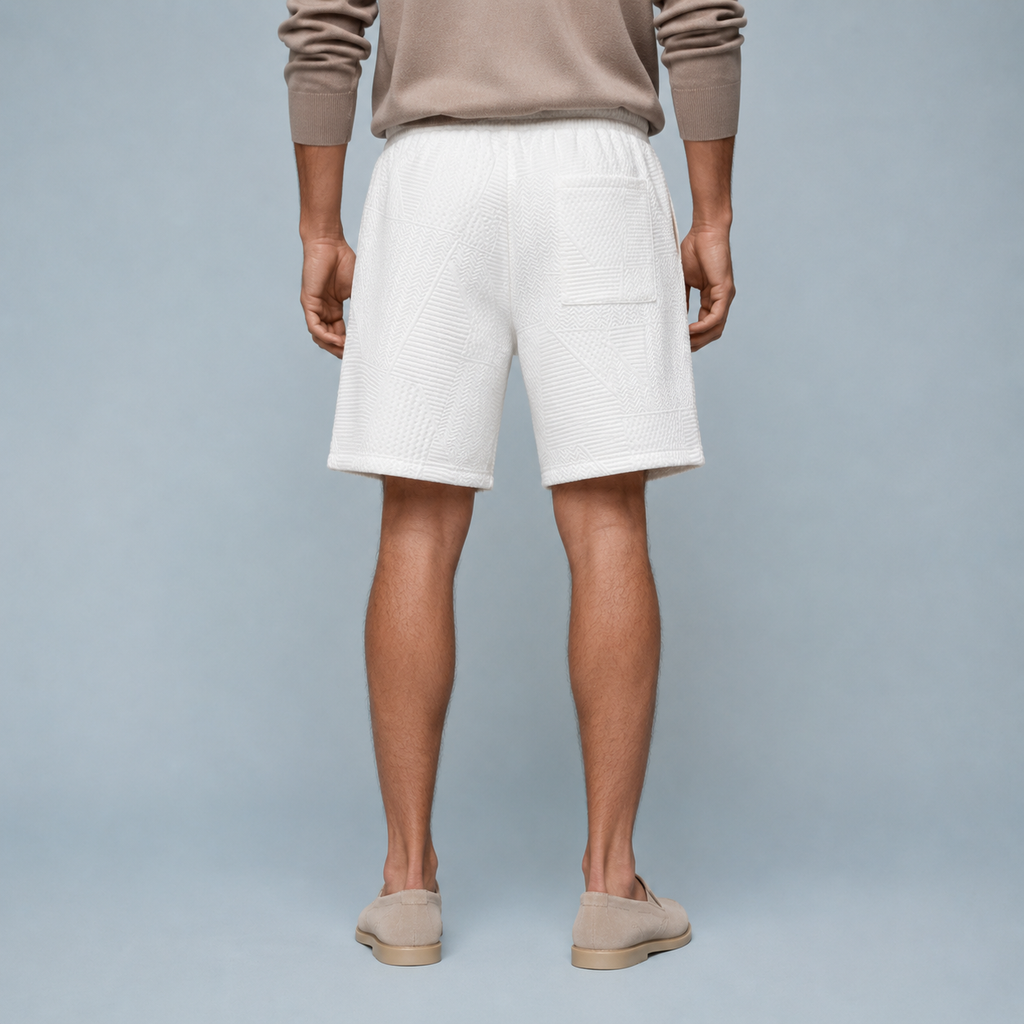 Men's Pattern Minimalist Sweat Shorts Black Canvas