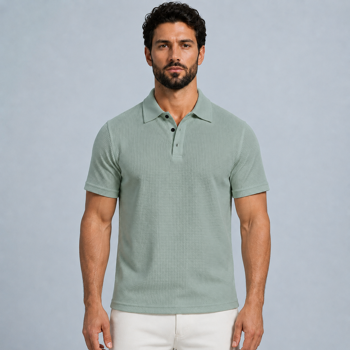 Men's Polo Shirt Lightweight Black Canvas