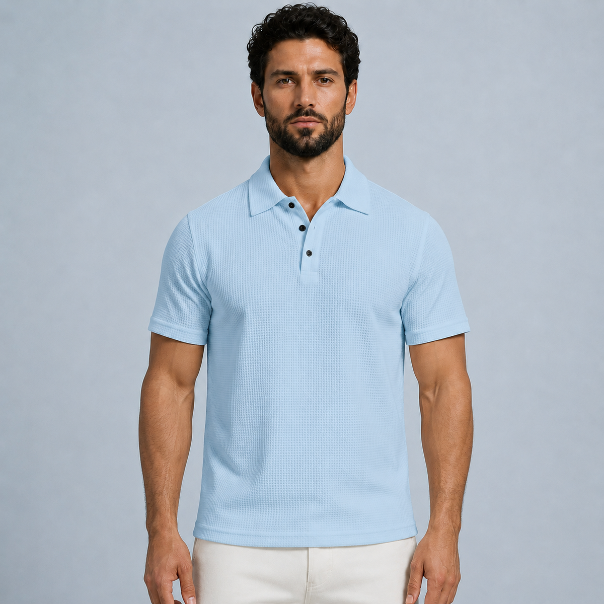 Men's Polo Shirt Lightweight Black Canvas