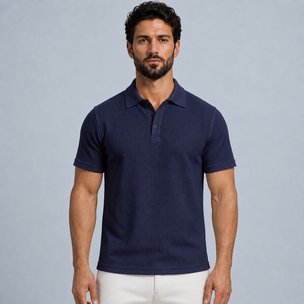 Men's Polo Shirt Lightweight Black Canvas