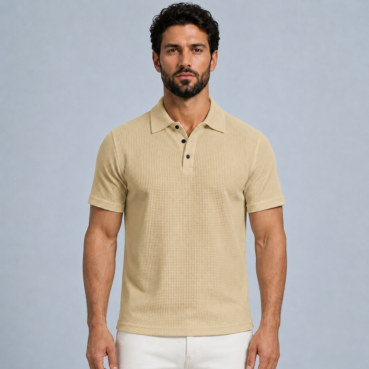 Men's Polo Shirt Lightweight Black Canvas