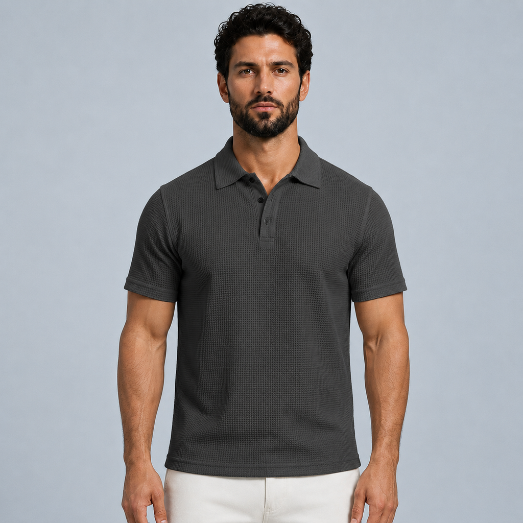 Men's Polo Shirt Lightweight Black Canvas