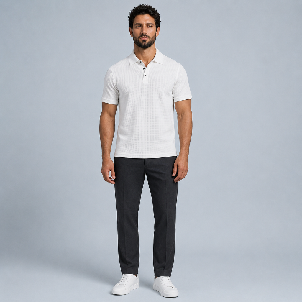 Men's Polo Shirt Lightweight Black Canvas