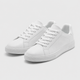 Men's PU Leather Smart Casual White Sneakers Black Canvas