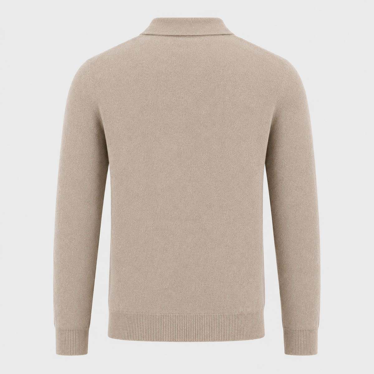 Men's Pure Wool Polo Neck Knitted Pullover Black Canvas