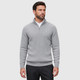 Men's Quarter-Zip Mock Neck Slim Knit Pullover Black Canvas
