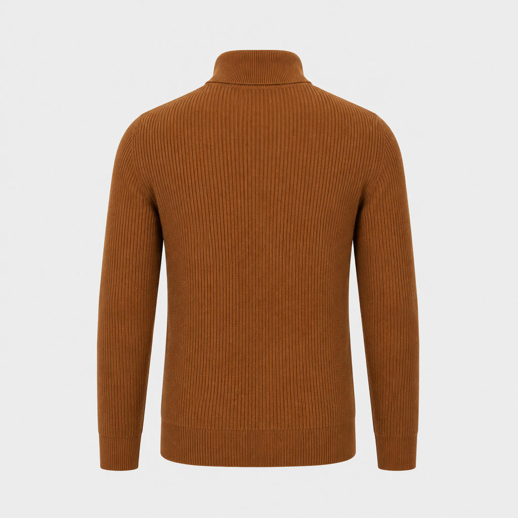 Men's Quarter-Zip Mock Neck Slim Knit Pullover Black Canvas