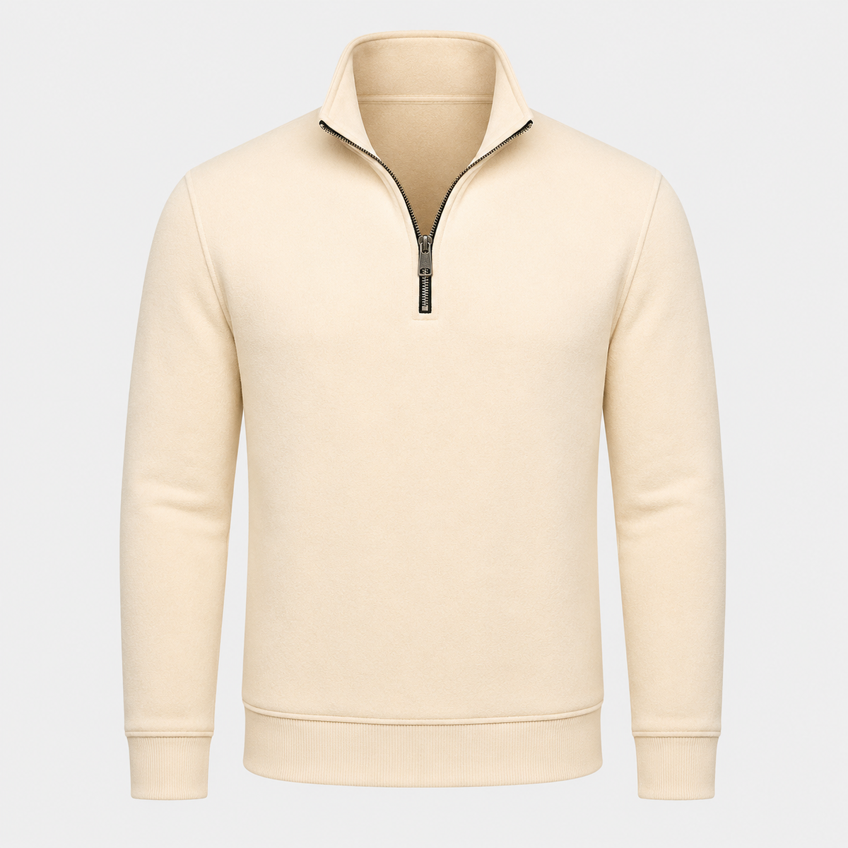 Men's Quarter-Zip Pullover Sweatshirt Black Canvas
