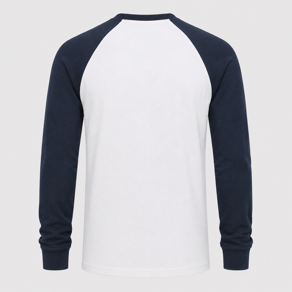 Men's Raglan Sleeve Contrast Baseball T-Shirt Black Canvas