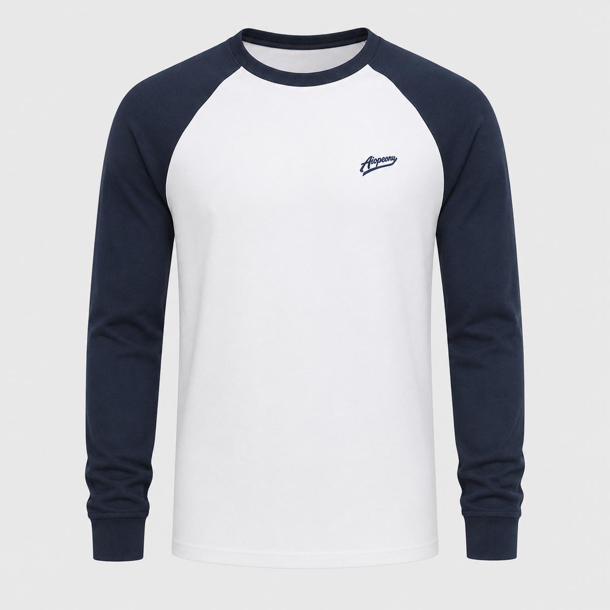 Men's Raglan Sleeve Contrast Baseball T-Shirt Black Canvas