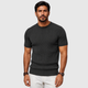 Men's Ribbed Knit Crewneck Short Sleeve Top Black Canvas