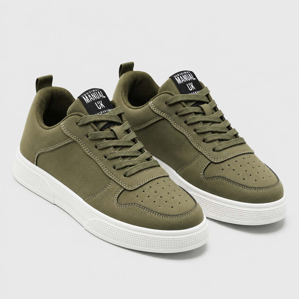 Men's Skate-Style Slip-Resistant Trainers Black Canvas
