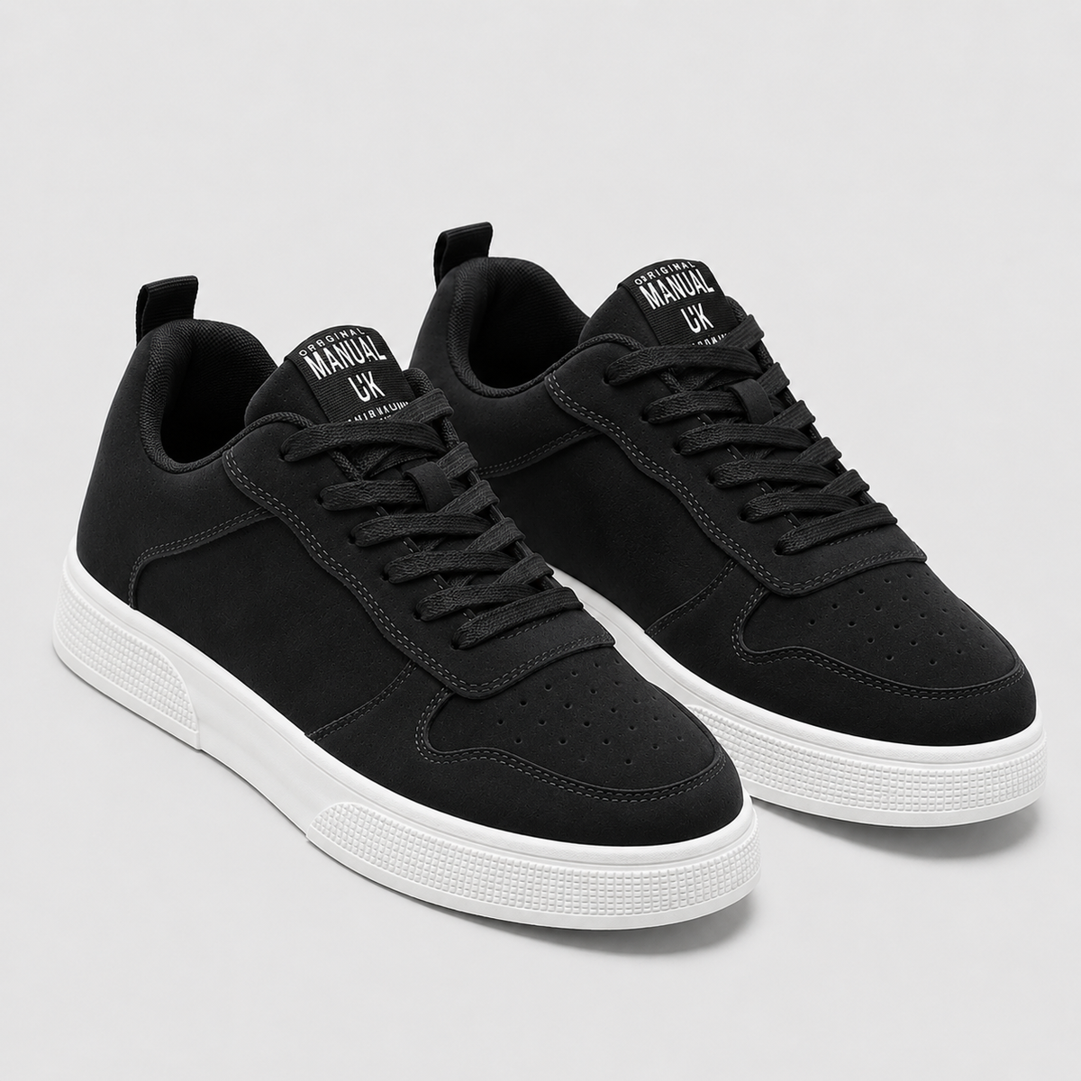 Men's Skate-Style Slip-Resistant Trainers Black Canvas