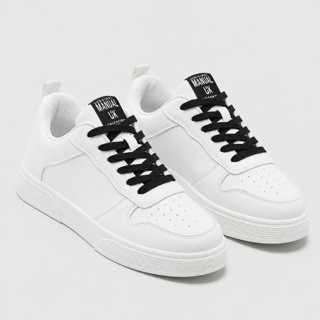 Men's Skate-Style Slip-Resistant Trainers Black Canvas