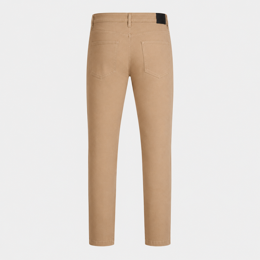 Men's Slim Fit Cotton Formal Zip Pocket Trousers Black Canvas