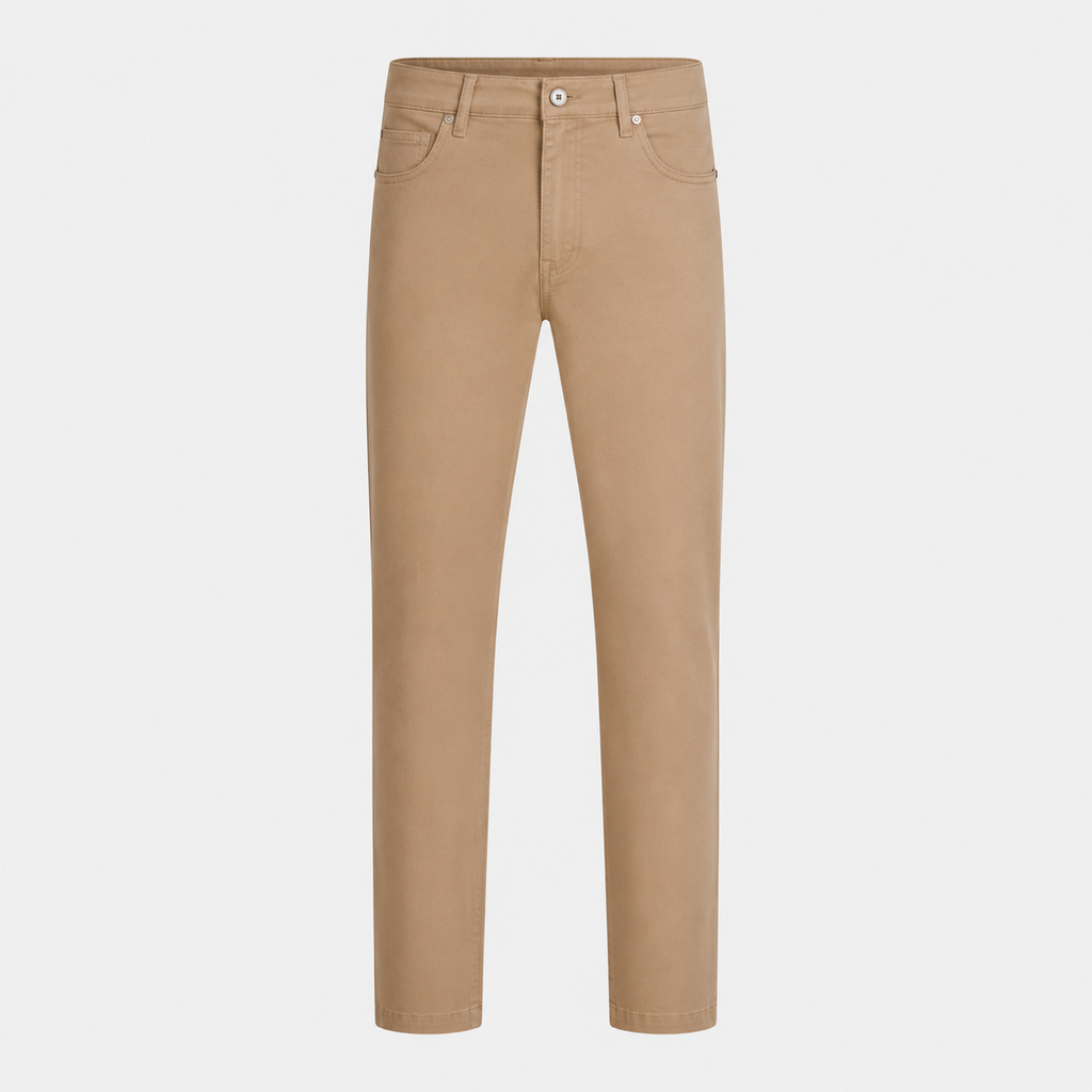 Men's Slim Fit Cotton Formal Zip Pocket Trousers Black Canvas