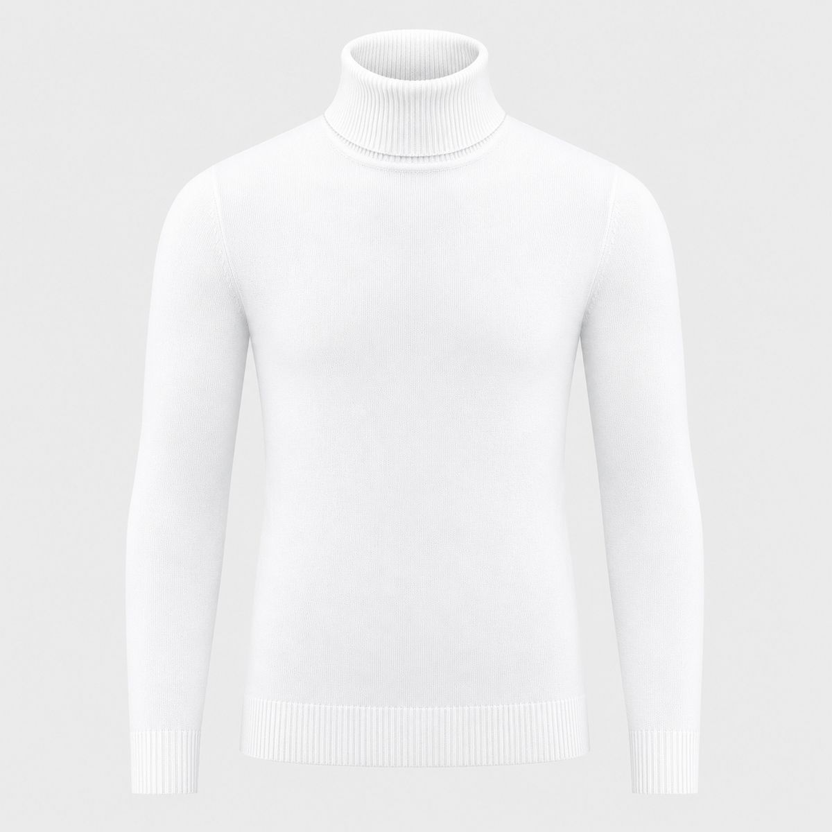 Men's Slim Fit Cotton Turtleneck Knit Jumper Black Canvas