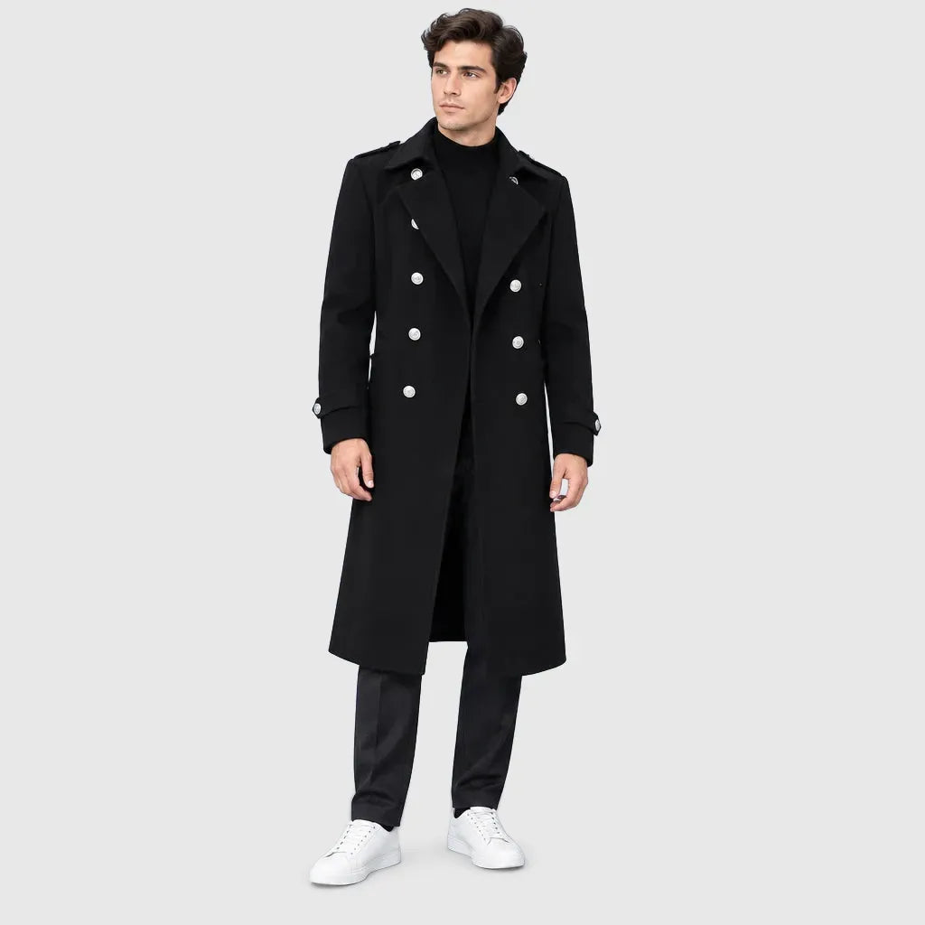 Men's Slim Fit Double Breasted Trench Coat