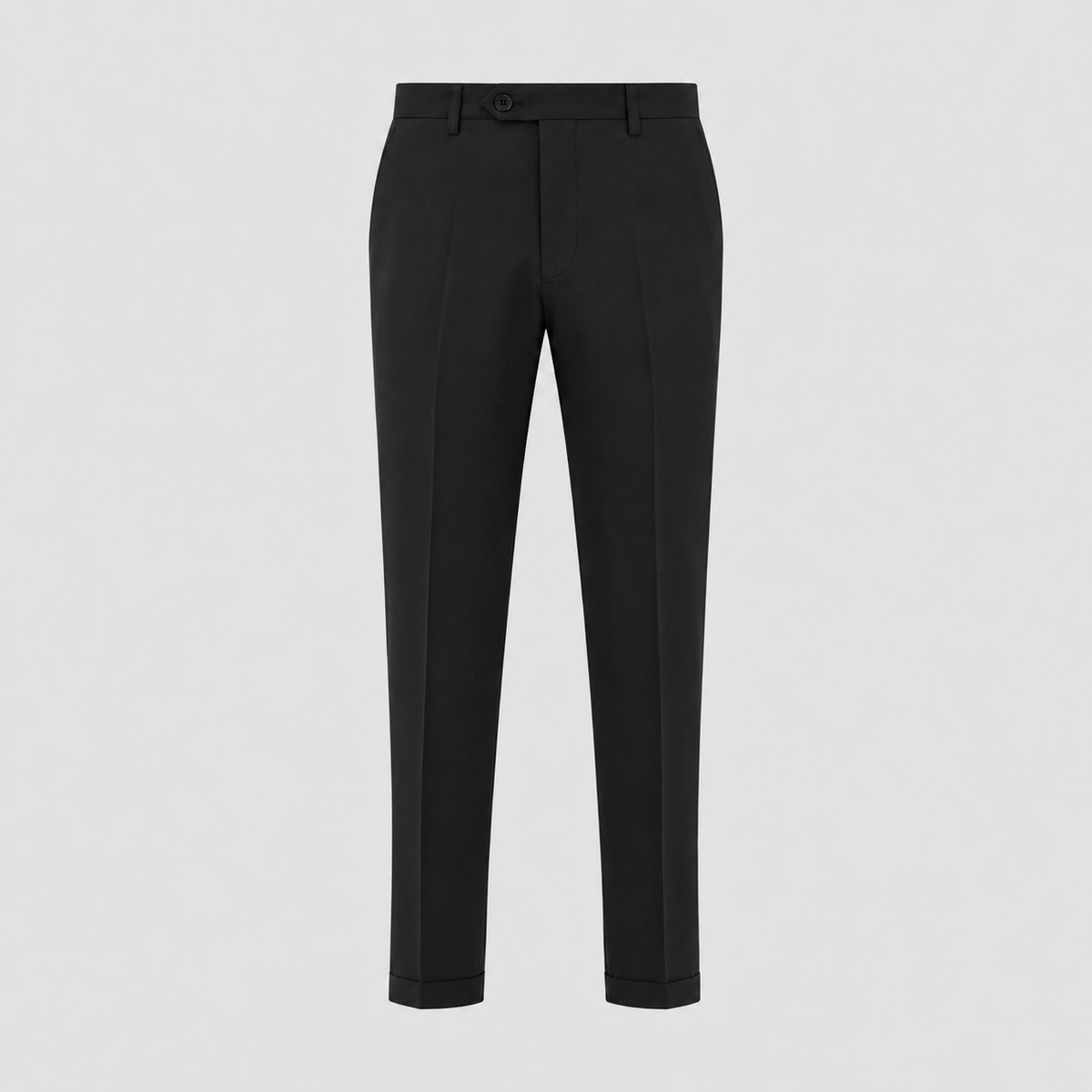 Men's Slim Fit Formal Tailored Trousers Black Canvas