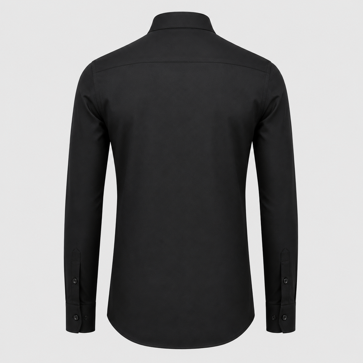 Men's Slim Fit Long Sleeve Black Shirt Black Canvas