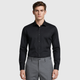 Men's Slim Fit Long Sleeve Black Shirt Black Canvas